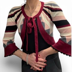 Temperley London Cashmere Tie Front Shrug Cardigan